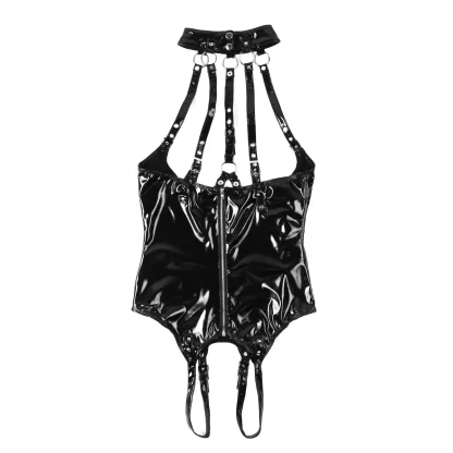 Crotchless Halter Black Bodysuit - Image 4