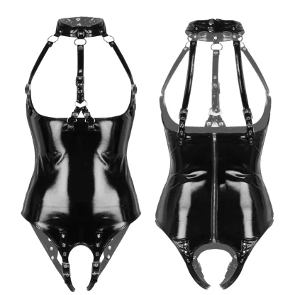 Crotchless Halter Black Bodysuit - Image 7