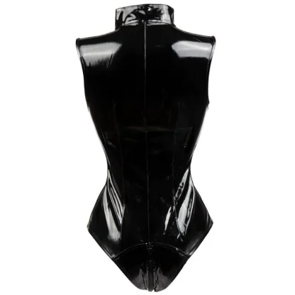 Zippered Crotch Glossy Bodysuit - Image 6