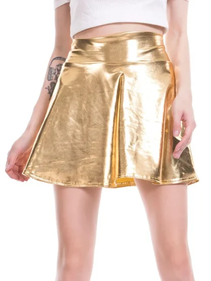 Metallic Mini Skater Skirts - Image 6