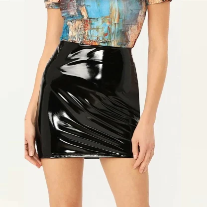 Skinny Glossy Mini Skirts