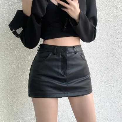 Sexy Fitted Mini Black Skirt - Image 2