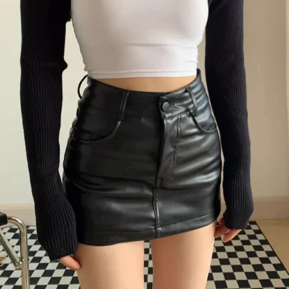 Sexy Fitted Mini Black Skirt - Image 6
