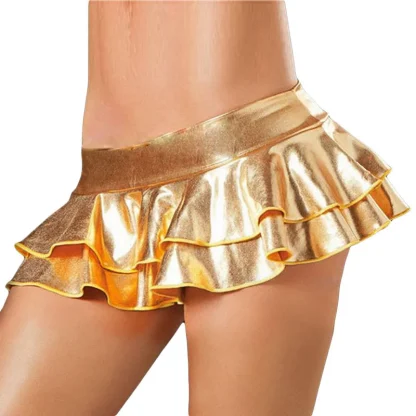 Sexy Metallic Tiered Micro Skirts