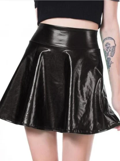 Metallic Mini Skater Skirts - Image 3
