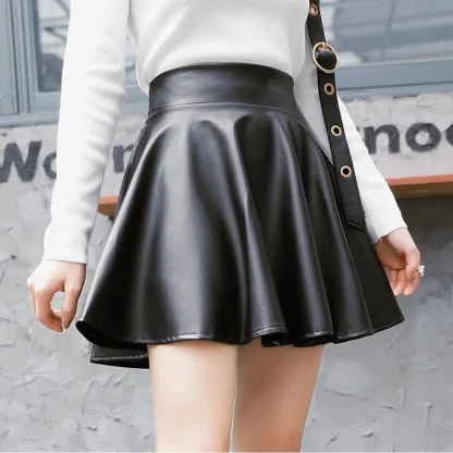 High-waist Black Skater Skirt