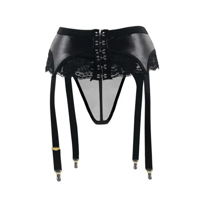 Lace Trim Hooked Garter Belt
