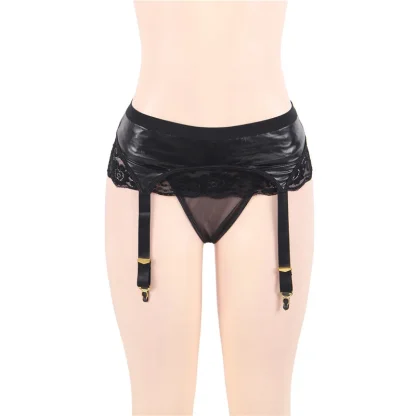 Lace Trim Hooked Garter Belt - Image 5
