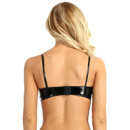 Solid Glossy Wireless Bra - Image 3