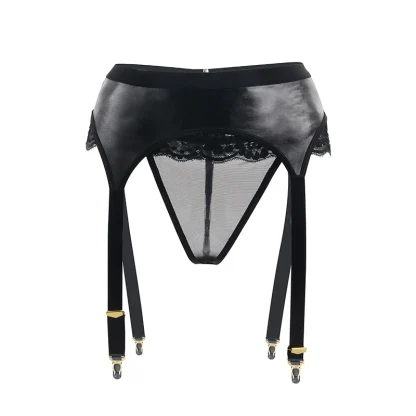 Lace Trim Hooked Garter Belt - Image 2