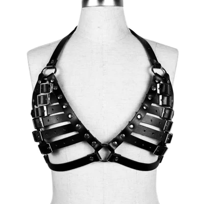 Belted Hollow Out Harness Bra
