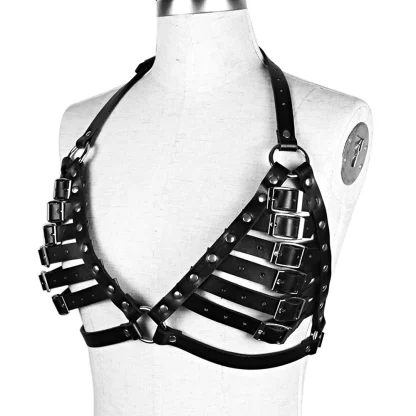 Belted Hollow Out Harness Bra - Image 4