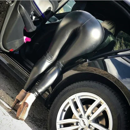 Skinny Elastic Black Leggings - Image 4