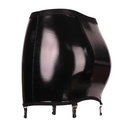 Glossy Mini Skirt Garter Belt - Image 2