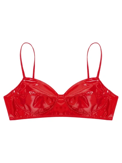 Glossy Wire-free Solid Bras - Image 2