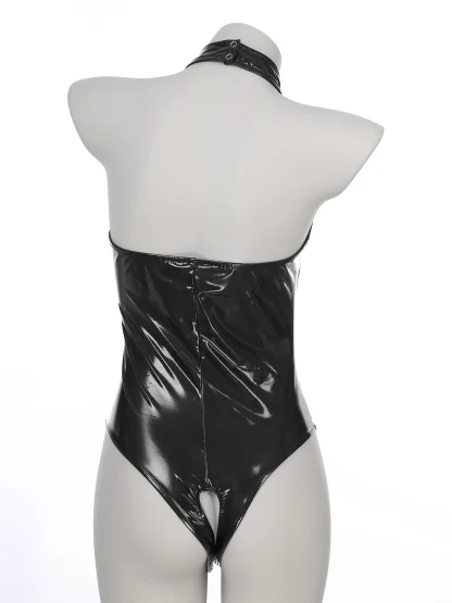 Open Cup Halter Teddy Lingerie - Image 4