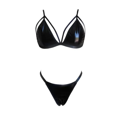 Black Triangle Cup Lingerie Set - Image 5