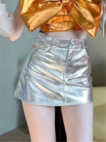 Metallic High-waist Mini Skirt - Image 6