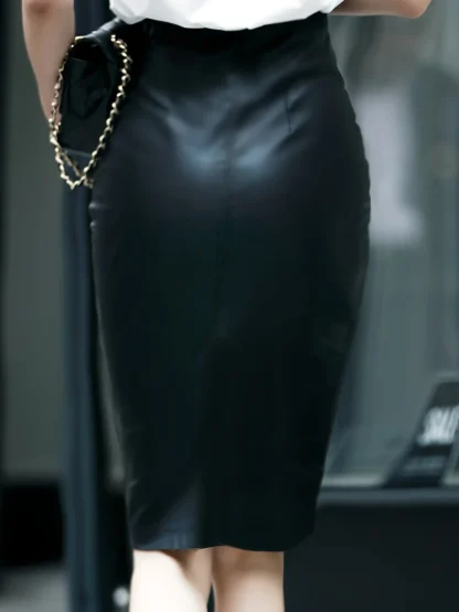High-waist Front Slit Midi Skirt - Image 3