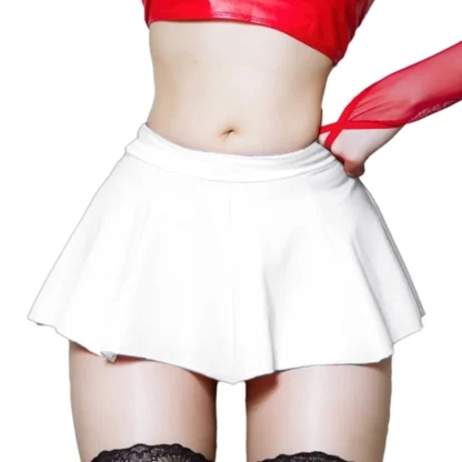 Solid Sexy Pleated Micro Skirts - Image 4