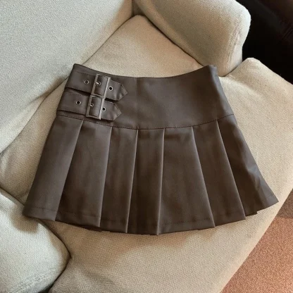 A-line Chic Pleated Mini Skirts - Image 4