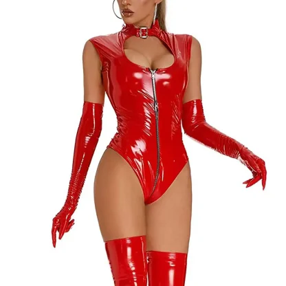 Zippered Crotch Sexy Bodysuit - Image 5