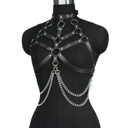 Halter Rivet Chain Black Harness - Image 3