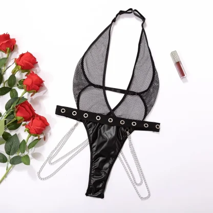 High Cut Sheer Mesh Bodysuit - Image 5