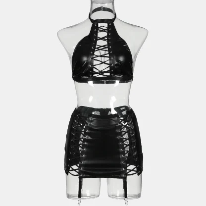 Lace-up Halter Lingerie Set - Image 6
