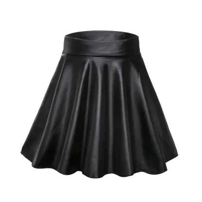 High-waist Black Mini Skater Skirt - Image 2