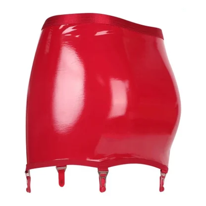Glossy Mini Skirt Garter Belt - Image 5
