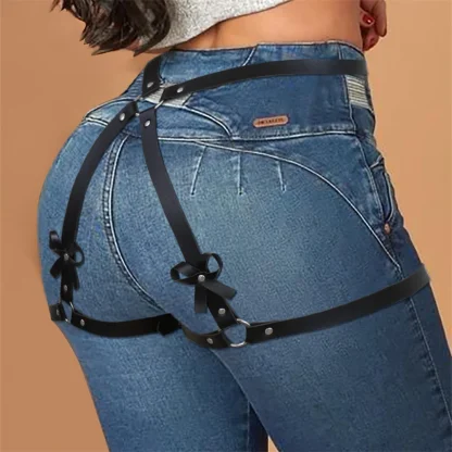 Bowknot Black Thigh Harness