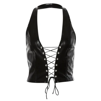 Lace-up Halter Corset Top - Image 3
