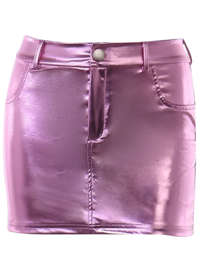 Metallic High-waist Mini Skirt - Image 4