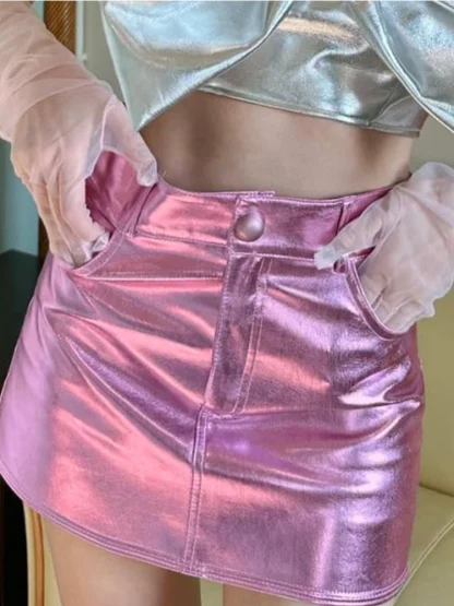 Metallic High-waist Mini Skirt - Image 3