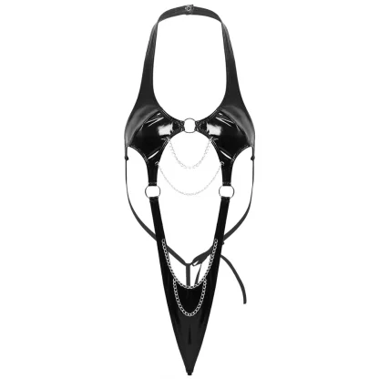 Tie Up Halter Chain Bodysuit - Image 5