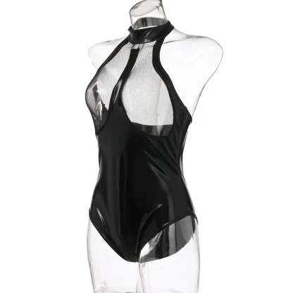 Mesh Bust Black Halter Teddy - Image 7