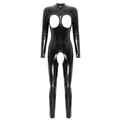 Open Crotch Glossy Catsuit