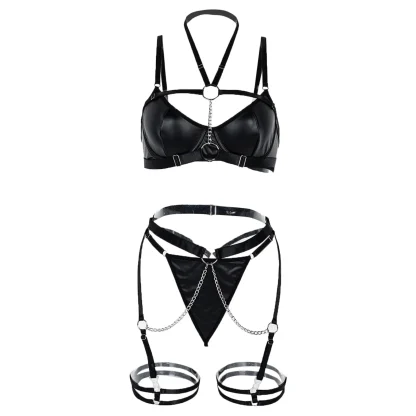 Sexy Chain Black Lingerie Set - Image 5