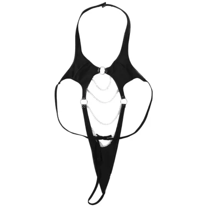 Tie Up Halter Chain Bodysuit - Image 6