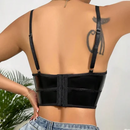 Ruched Ring Black Bralette - Image 2