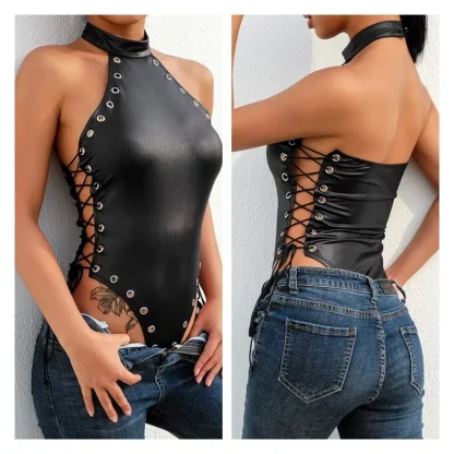 Lace-up Halter Bodysuit - Image 2