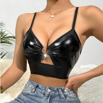 Ruched Ring Black Bralette - Image 3