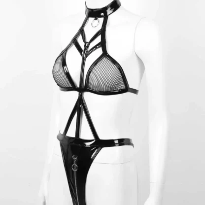 Erotic Fishnet Strappy Teddy - Image 5