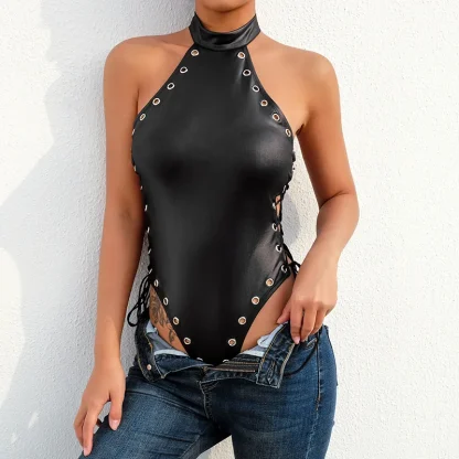 Lace-up Halter Bodysuit - Image 3