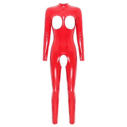 Open Crotch Glossy Catsuit - Image 4